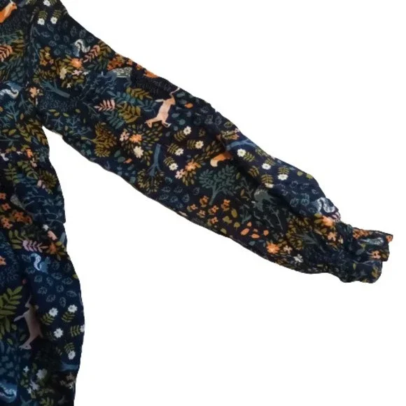 Age 5-6 Years Artisan Ny Wildlife Print Long Sleeve Dress - Picture 5 of 10